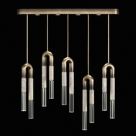 923140-622 Fine Art Lighting Antonia 51.5"W Linear Pendant with Ombre Bronze/Nickel/Smoke Finish
