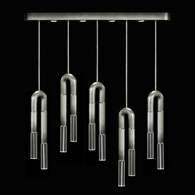 923140-720 Fine Art Lighting Antonia 51.5"W Linear Pendant with Ombre Silver/Nickel/No Parchment Finish