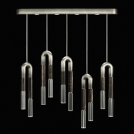 923140-721 Fine Art Lighting Antonia 51.5"W Linear Pendant with Ombre Silver/Nickel/Charcoal Finish
