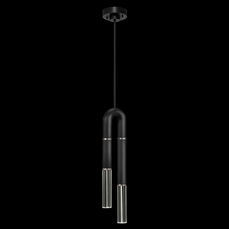 923340-120 Fine Art Lighting Antonia 7"W Round Pendant with Black/Nickel/No Parchment Finish