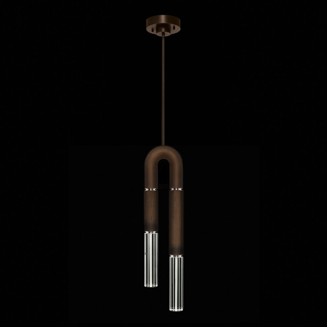 923340-220 Fine Art Lighting Antonia 7"W Round Pendant with Bronze/Nickel/No Parchment Finish