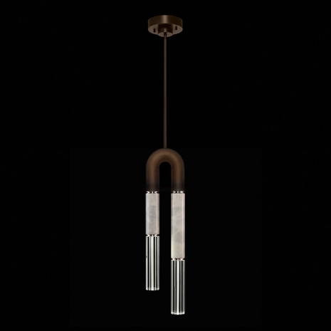 923340-222 Fine Art Lighting Antonia 7"W Round Pendant with Bronze/Nickel/Smoke Finish