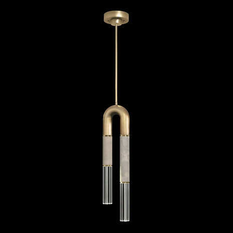 923340-312 Fine Art Lighting Antonia 7"W Round Pendant with Gold Leaf/Brass/Smoke Finish