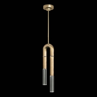 923340-320 Fine Art Lighting Antonia 7"W Round Pendant with Gold Leaf/Nickel/No Parchment Finish