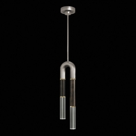 923340-411 Fine Art Lighting Antonia 7"W Round Pendant with Silver Leaf/Brass/Charcoal Finish