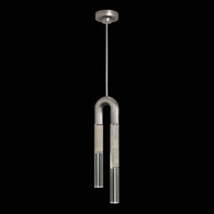 923340-422 Fine Art Lighting Antonia 7"W Round Pendant with Silver Leaf/Nickel/Smoke Finish