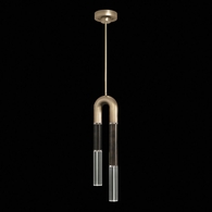 923340-521 Fine Art Lighting Antonia 7"W Round Pendant with Soft Gold Leaf/Nickel/Charcoal Finish
