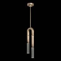 923340-610 Fine Art Lighting Antonia 7"W Round Pendant with Ombre Bronze/Brass/No Parchment Finish