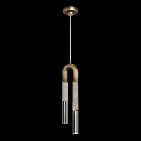 923340-612 Fine Art Lighting Antonia 7"W Round Pendant with Ombre Bronze/Brass/Smoke Finish