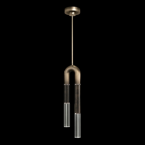923340-621 Fine Art Lighting Antonia 7"W Round Pendant with Ombre Bronze/Nickel/Charcoal Finish