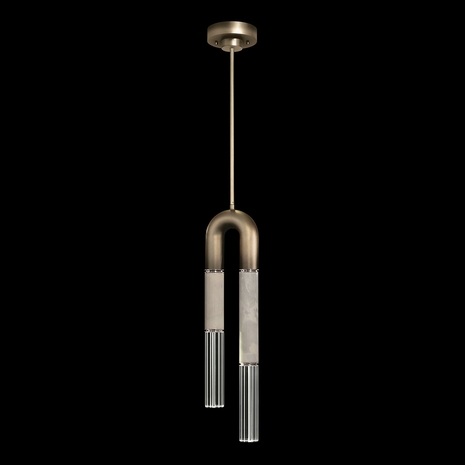 923340-622 Fine Art Lighting Antonia 7"W Round Pendant with Ombre Bronze/Nickel/Smoke Finish