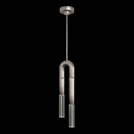 923340-710 Fine Art Lighting Antonia 7"W Round Pendant with Ombre Silver/Brass/No Parchment Finish