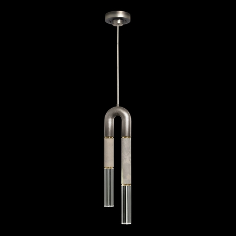 923340-712 Fine Art Lighting Antonia 7"W Round Pendant with Ombre Silver/Brass/Smoke Finish