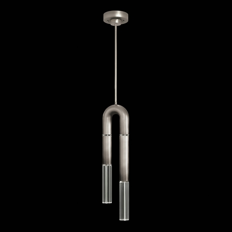 923340-720 Fine Art Lighting Antonia 7"W Round Pendant with Ombre Silver/Nickel/No Parchment Finish