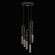 923840-110 Fine Art Lighting Antonia 16"W Round Pendant with Black/Brass/No Parchment Finish