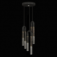 923840-111 Fine Art Lighting Antonia 16"W Round Pendant with Black/Brass/Charcoal Finish