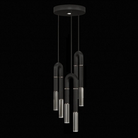 923840-120 Fine Art Lighting Antonia 16"W Round Pendant with Black/Nickel/No Parchment Finish