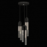 923840-122 Fine Art Lighting Antonia 16"W Round Pendant with Black/Nickel/Smoke Finish