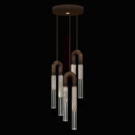 923840-212 Fine Art Lighting Antonia 16"W Round Pendant with Bronze/Brass/Smoke Finish