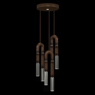 923840-220 Fine Art Lighting Antonia 16"W Round Pendant with Bronze/Nickel/No Parchment Finish
