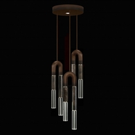 923840-221 Fine Art Lighting Antonia 16"W Round Pendant with Bronze/Nickel/Charcoal Finish
