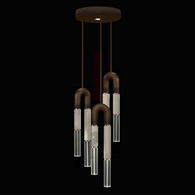923840-222 Fine Art Lighting Antonia 16"W Round Pendant with Bronze/Nickel/Smoke Finish