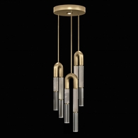 923840-312 Fine Art Lighting Antonia 16"W Round Pendant with Gold Leaf/Brass/Smoke Finish