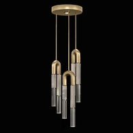 923840-322 Fine Art Lighting Antonia 16"W Round Pendant with Gold Leaf/Nickel/Smoke Finish
