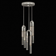923840-412 Fine Art Lighting Antonia 16"W Round Pendant with Silver Leaf/Brass/Smoke Finish