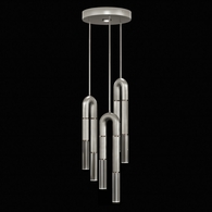 923840-420 Fine Art Lighting Antonia 16"W Round Pendant with Silver Leaf/Nickel/No Parchment Finish