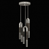 923840-421 Fine Art Lighting Antonia 16"W Round Pendant with Silver Leaf/Nickel/Charcoal Finish