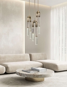 923840-612 Fine Art Lighting Antonia 16"W Round Pendant with Ombre Bronze/Brass/Smoke Finish