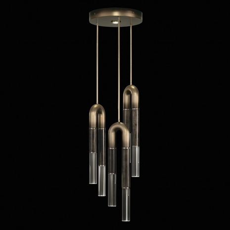 923840-621 Fine Art Lighting Antonia 16"W Round Pendant with Ombre Bronze/Nickel/Charcoal Finish