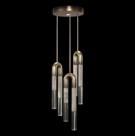 923840-622 Fine Art Lighting Antonia 16"W Round Pendant with Ombre Bronze/Nickel/Smoke Finish