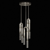923840-710 Fine Art Lighting Antonia 16"W Round Pendant with Ombre Silver/Brass/No Parchment Finish
