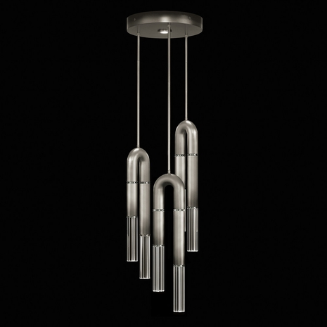 923840-720 Fine Art Lighting Antonia 16"W Round Pendant with Ombre Silver/Nickel/No Parchment Finish