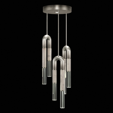 923840-722 Fine Art Lighting Antonia 16"W Round Pendant with Ombre Silver/Nickel/Smoke Finish