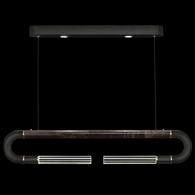 924140-111 Fine Art Lighting Antonia 52"W Linear Pendant with Black/Brass/Charcoal Finish