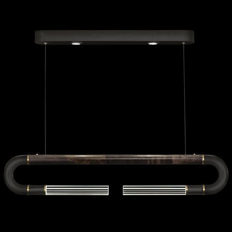 924140-111 Fine Art Lighting Antonia 52"W Linear Pendant with Black/Brass/Charcoal Finish