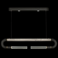 924140-112 Fine Art Lighting Antonia 52"W Linear Pendant with Black/Brass/Smoke Finish