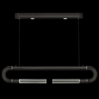 924140-120 Fine Art Lighting Antonia 52"W Linear Pendant with Black/Nickel/No Parchment Finish