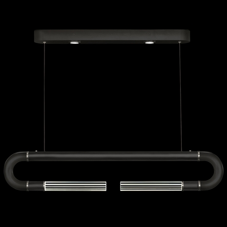 924140-120 Fine Art Lighting Antonia 52"W Linear Pendant with Black/Nickel/No Parchment Finish