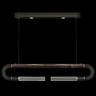 924140-121 Fine Art Lighting Antonia 52"W Linear Pendant with Black/Nickel/Charcoal Finish