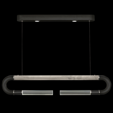 924140-122 Fine Art Lighting Antonia 52"W Linear Pendant with Black/Nickel/Smoke Finish