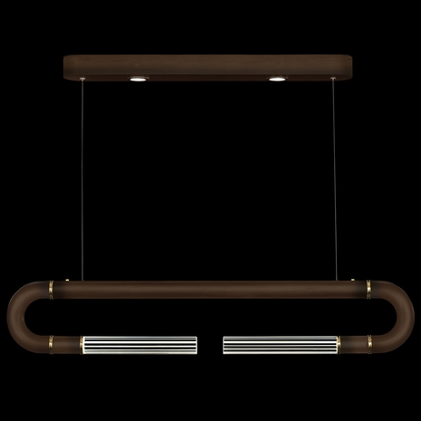 924140-210 Fine Art Lighting Antonia 52"W Linear Pendant with Bronze/Brass/No Parchment Finish