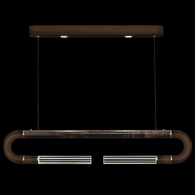 924140-211 Fine Art Lighting Antonia 52"W Linear Pendant with Bronze/Brass/Charcoal Finish