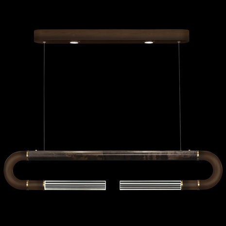 924140-211 Fine Art Lighting Antonia 52"W Linear Pendant with Bronze/Brass/Charcoal Finish