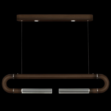 924140-220 Fine Art Lighting Antonia 52"W Linear Pendant with Bronze/Nickel/No Parchment Finish