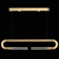924140-310 Fine Art Lighting Antonia 52"W Linear Pendant with Gold Leaf/Brass/No Parchment Finish