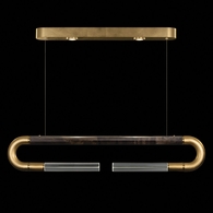 924140-311 Fine Art Lighting Antonia 52"W Linear Pendant with Gold Leaf/Brass/Charcoal Finish